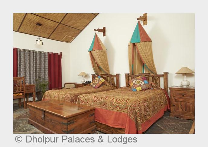 Zimmer in den Bandhav Vilas (Bildquelle:©Dholpur Palaces& Lodges) Zimmer in den Bandhav Vilas (Bildquelle:©Dholpur Palaces& Lodges)