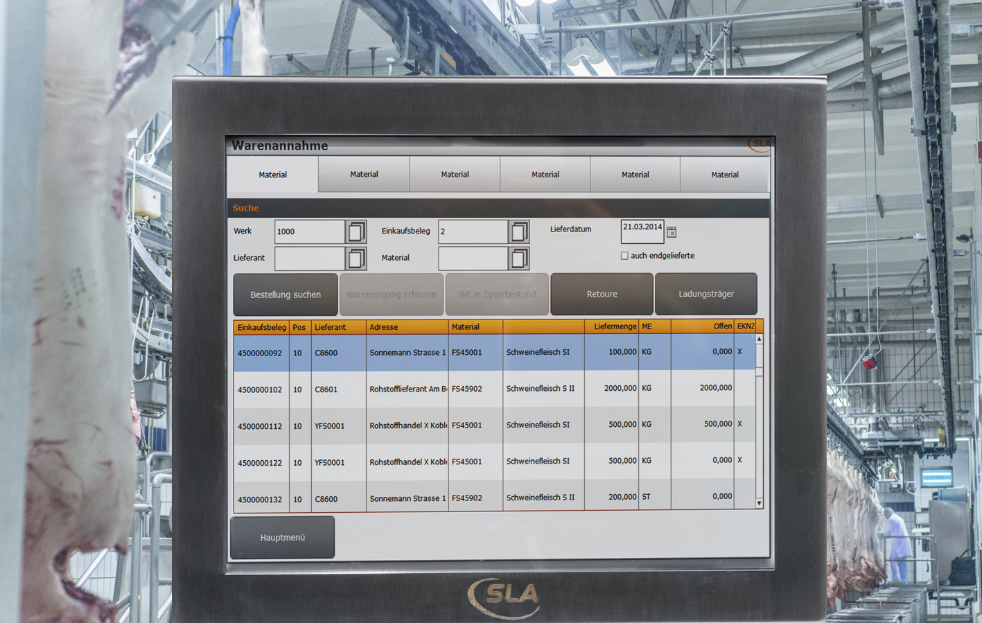 Die modernen Industriecomputer von SLA werden an fünf deutschen Standorten von Vion Food eingesetzt