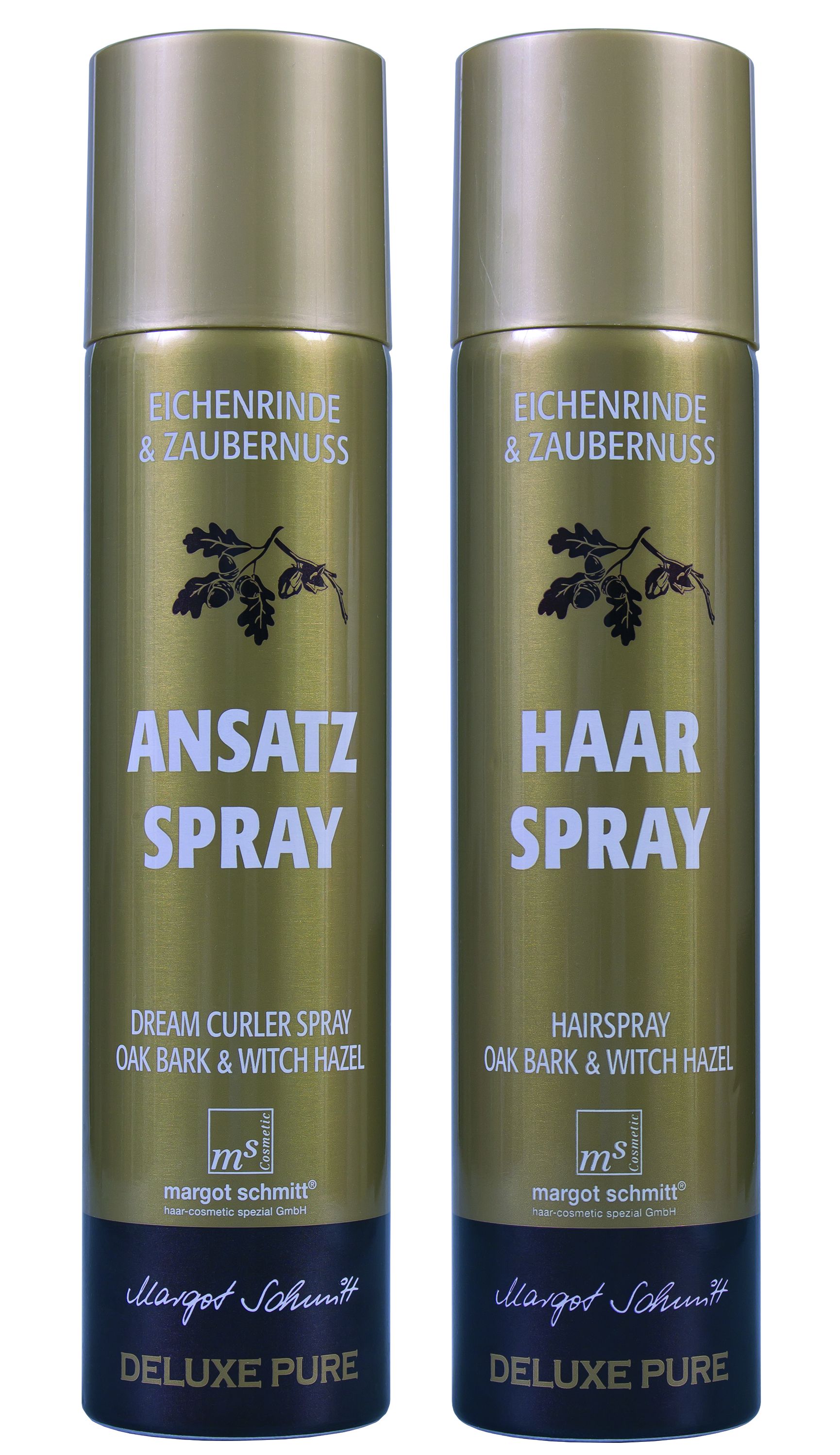 Das neue Haarstyling-Duo mit Eichenrinde und Zaubernuss als Aerosol-Spray, Quelle: Margot Schmitt Ha Das neue Haarstyling-Duo mit Eichenrinde und Zaubernuss als Aerosol-Spray, Quelle: Margot Schmitt Ha