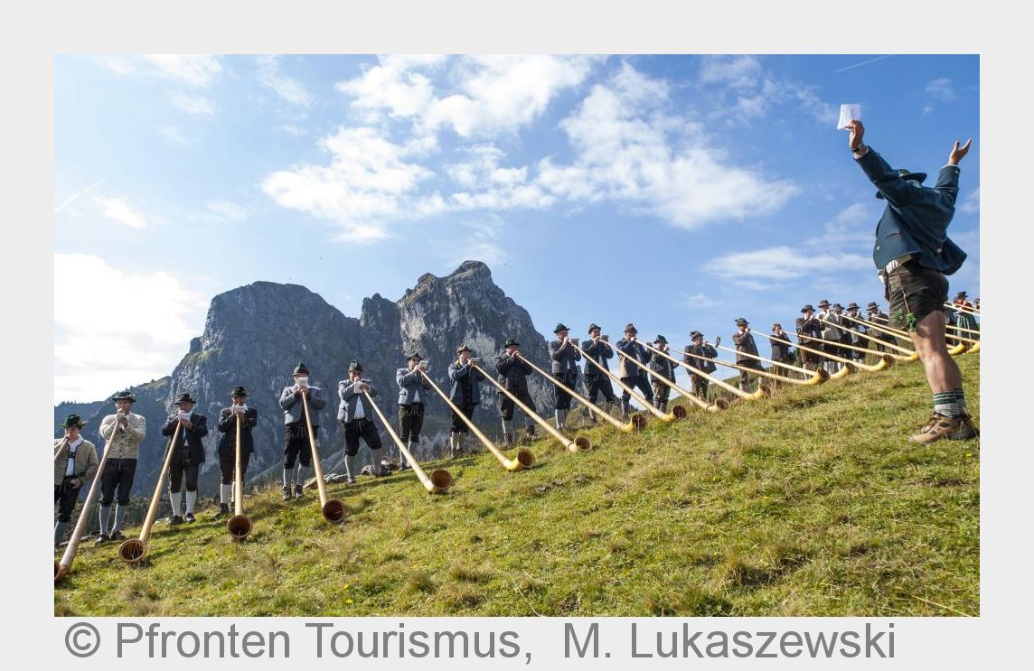 Alphornbläser auf dem Breitenberg (Bildquelle:©Pfronten Tourismus, M. Lukaszewski) Alphornbläser auf dem Breitenberg (Bildquelle:©Pfronten Tourismus, M. Lukaszewski)