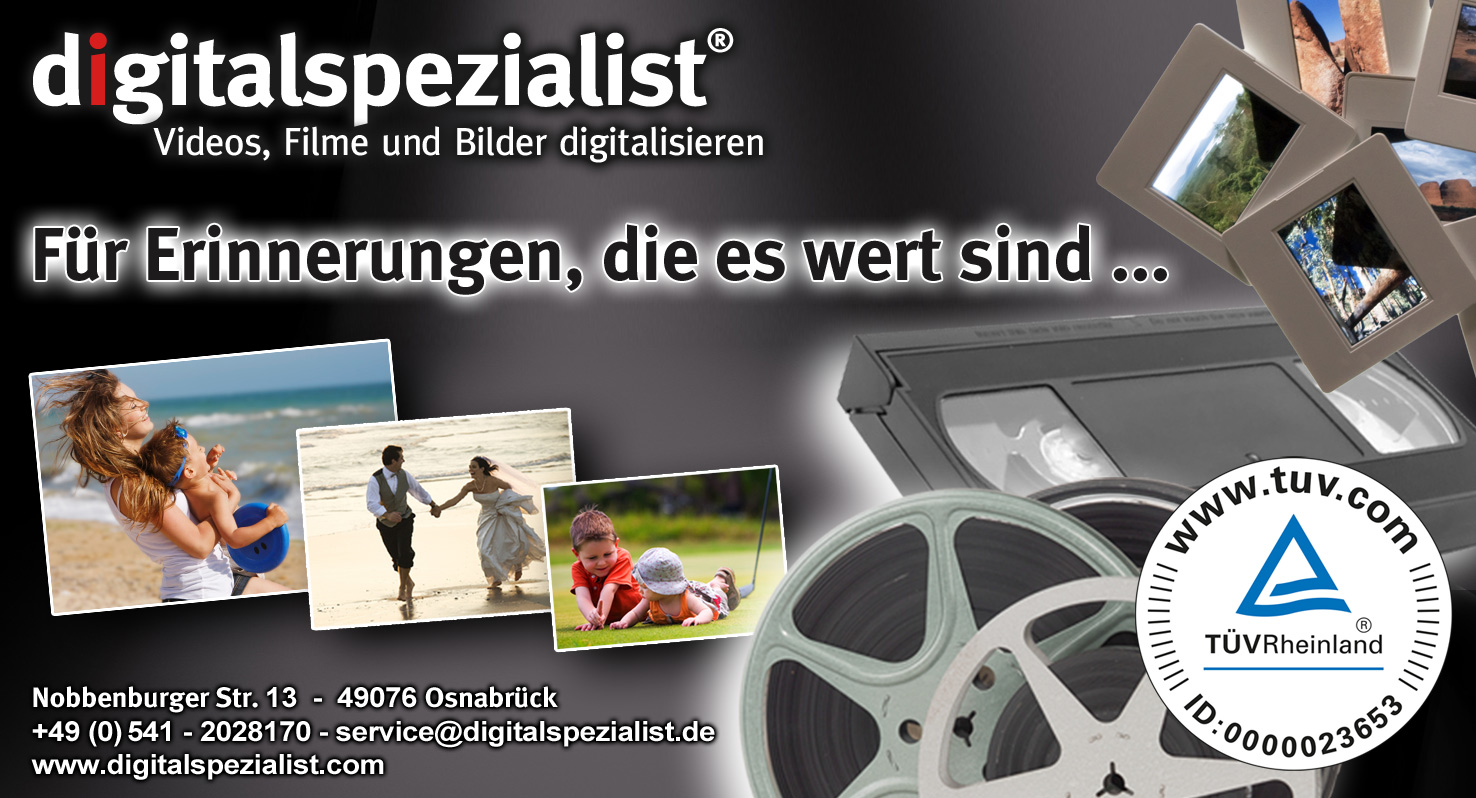 TÜV-zertifiziert - digitalspezialist - Videos, Filme und Bilder digitalisieren