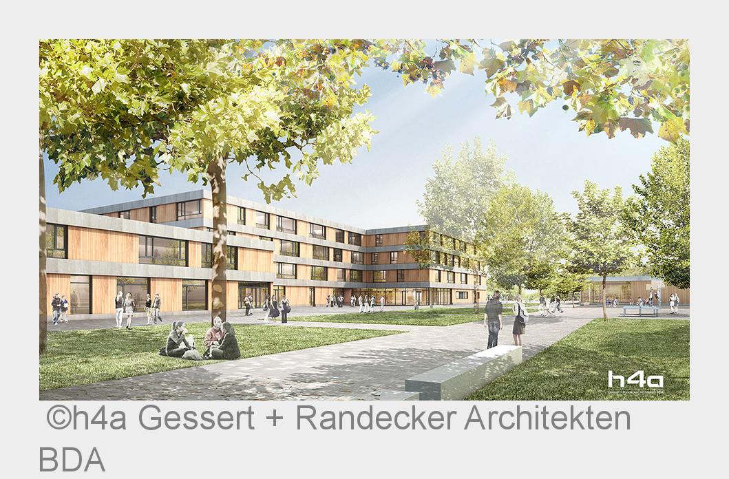 Visualisierung - Gesamtschule Hürth (Bildquelle: h4a Gessert + Randecker Architekten BDA) Visualisierung - Gesamtschule Hürth (Bildquelle: h4a Gessert + Randecker Architekten BDA)