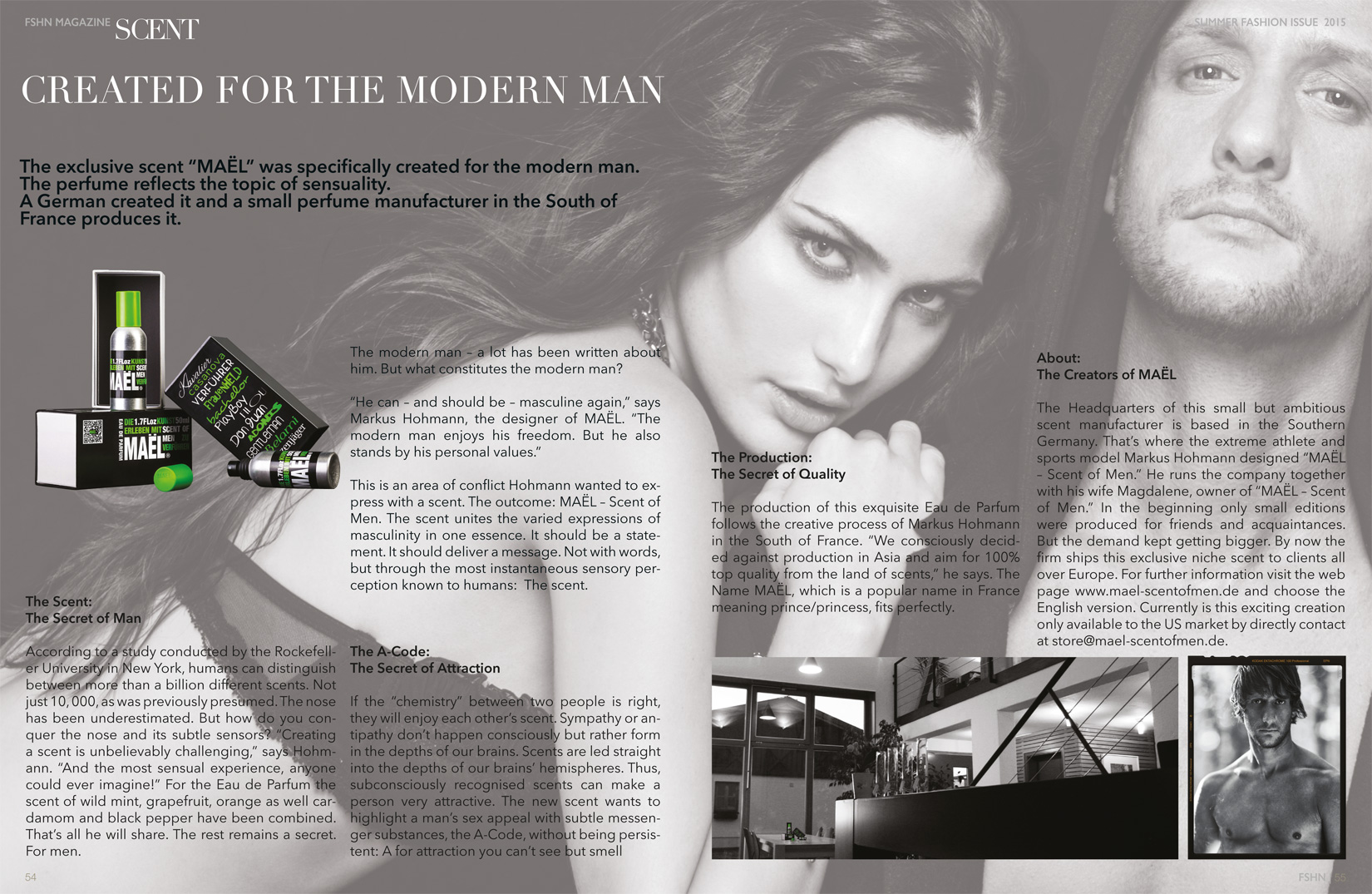 MAËL - SCENT OF MEN im world fashion magazine FSHN