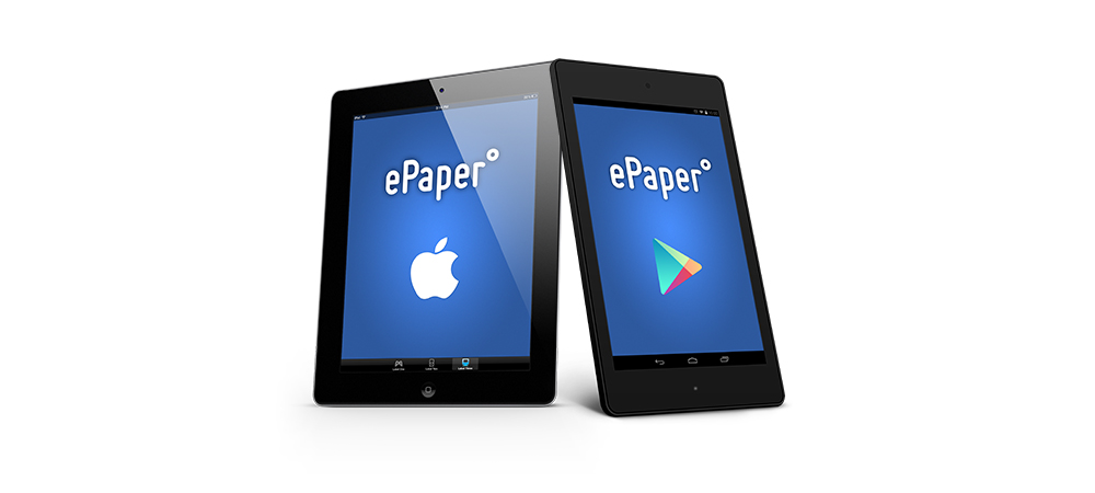 Die 1000°ePaper App kann als Demo App im Google Play und Apple Store heunter geladen werden