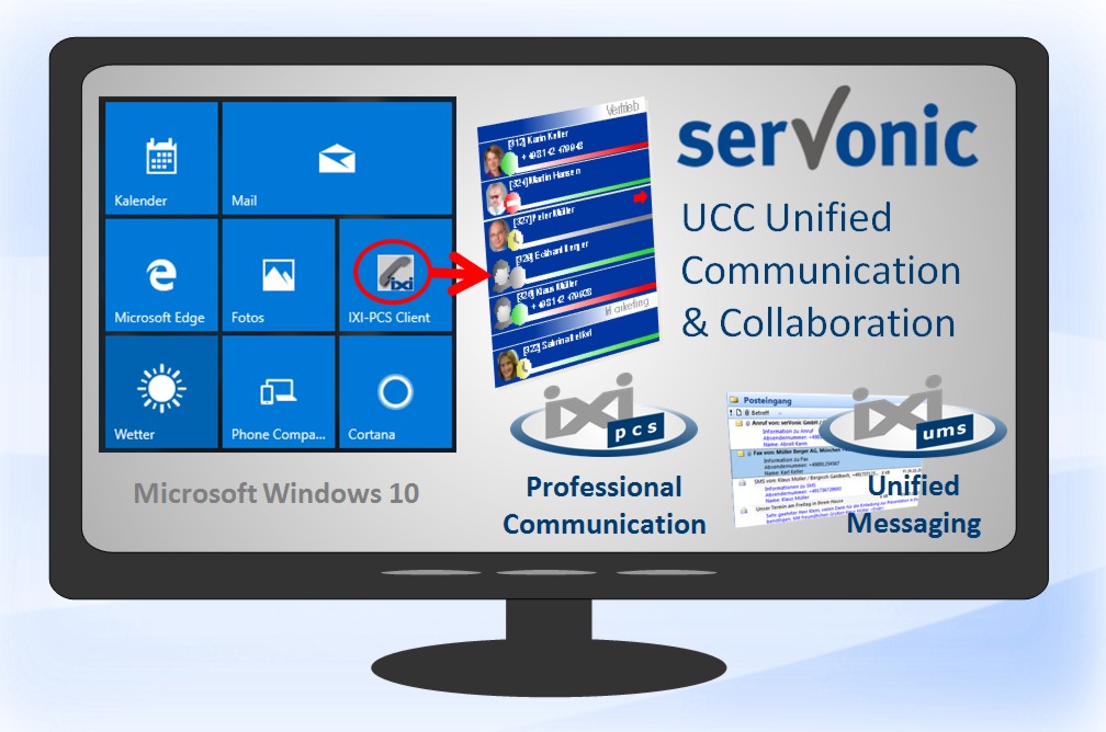 serVonic UCC Lösungen für Windows 10 freigegeben. Bild: serVonic GmbH