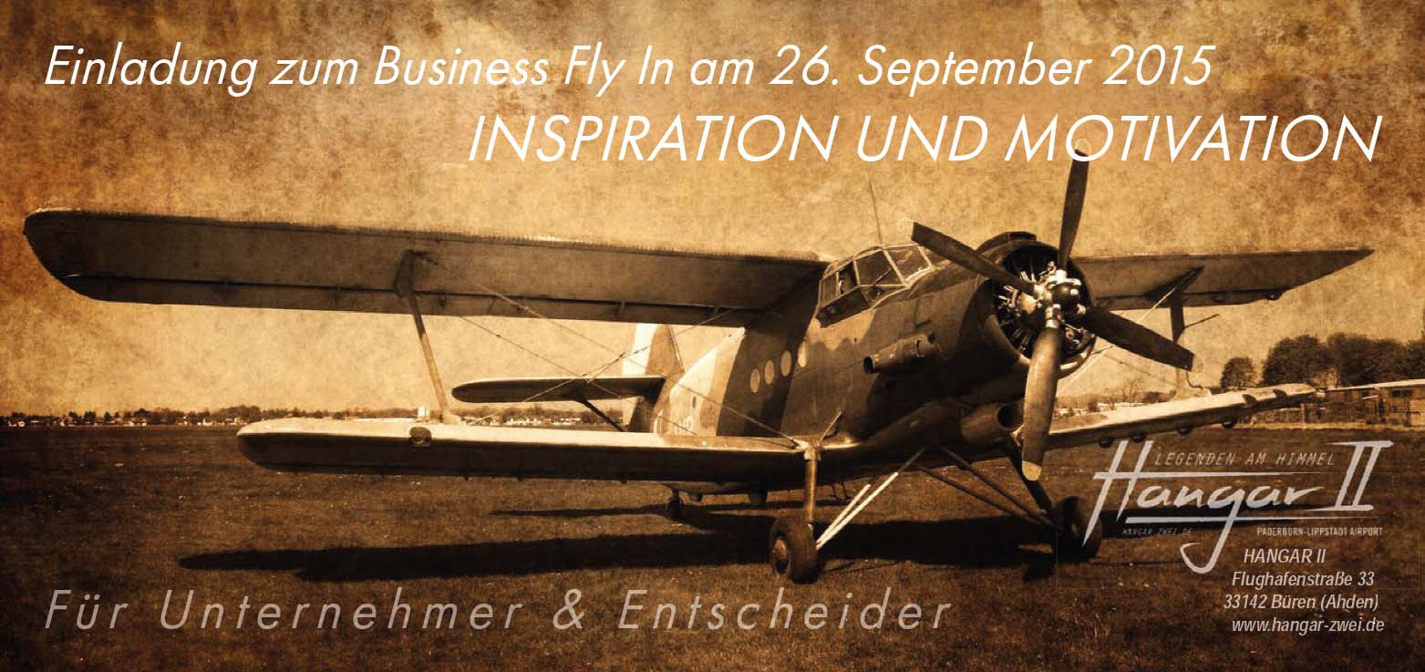 Einladung zum Business Fly In am 26. September am Flughafen Paderborn-Lippstadt. Einladung zum Business Fly In am 26. September am Flughafen Paderborn-Lippstadt.