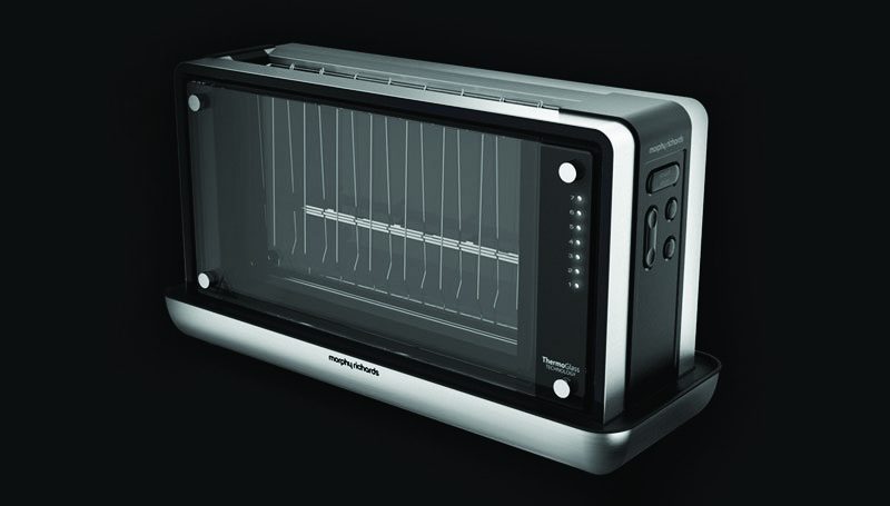 Der gläserne Redefine Toaster ermöglicht einen einzigartigen Einblick in den Toastvorgang