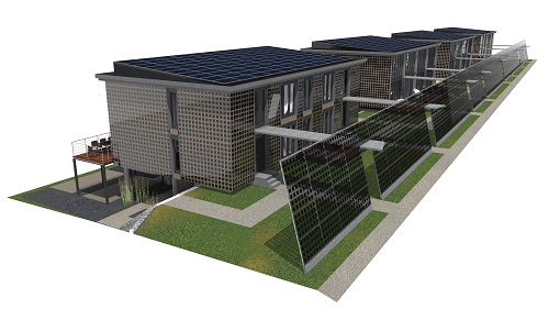 Ecocell Solar Modulehaus mit asola VITRUM® Bauelementen