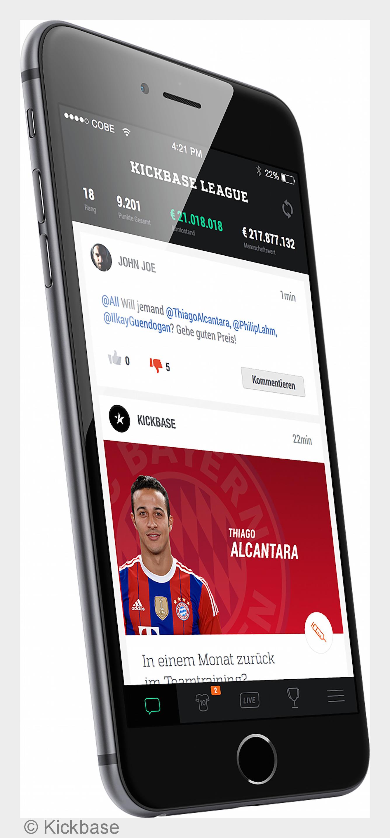 Kickbase auf dem iPhone (Bildquelle:©Kickbase)