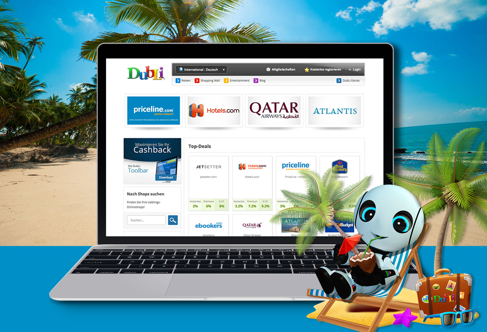 DubLi-Reiseportal und Cashback-Seite DubLi-Reiseportal und Cashback-Seite