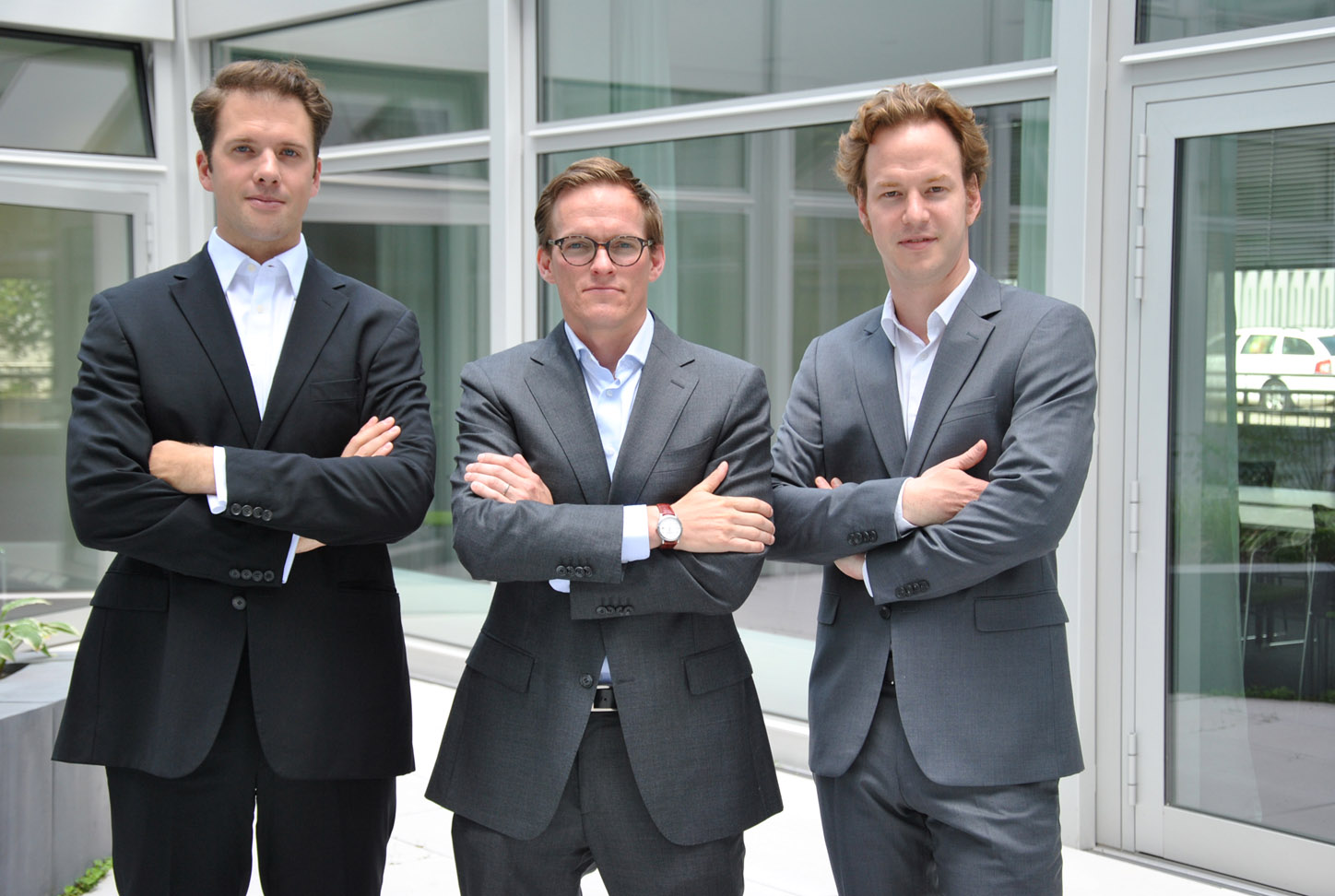 v.l.n.r: Dr. Simon Bungers (CEO), Joris van Winsen (CFO), Dr. Florian Hauer (COO)