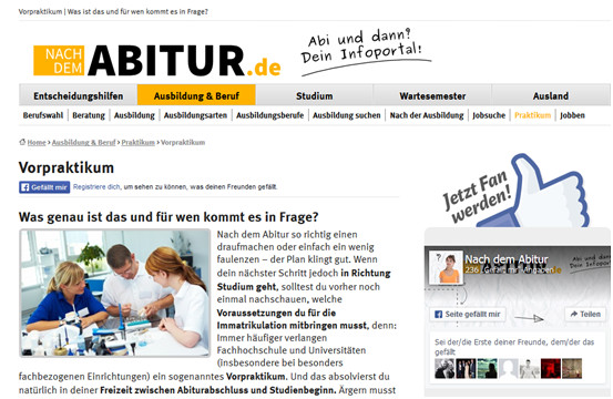 Vorpraktikum - (Pflicht-)Praktikum vor Studienbeginn Vorpraktikum - (Pflicht-)Praktikum vor Studienbeginn