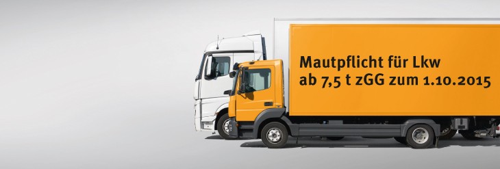 Noch 30 Tage bis zum Start der Mautpflicht für Fahrzeuge und Fahrzeugkombinationen ab 7,5 Tonnen. Noch 30 Tage bis zum Start der Mautpflicht für Fahrzeuge und Fahrzeugkombinationen ab 7,5 Tonnen.