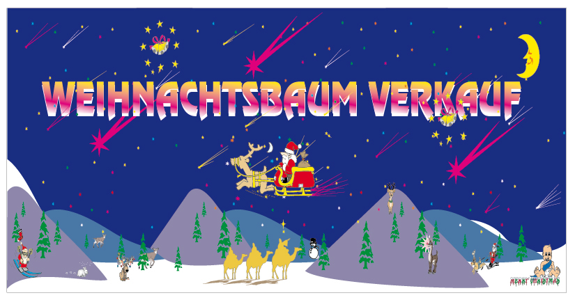 Bauzaunplakate - Banner für Weihnachtsbaum Verkauf