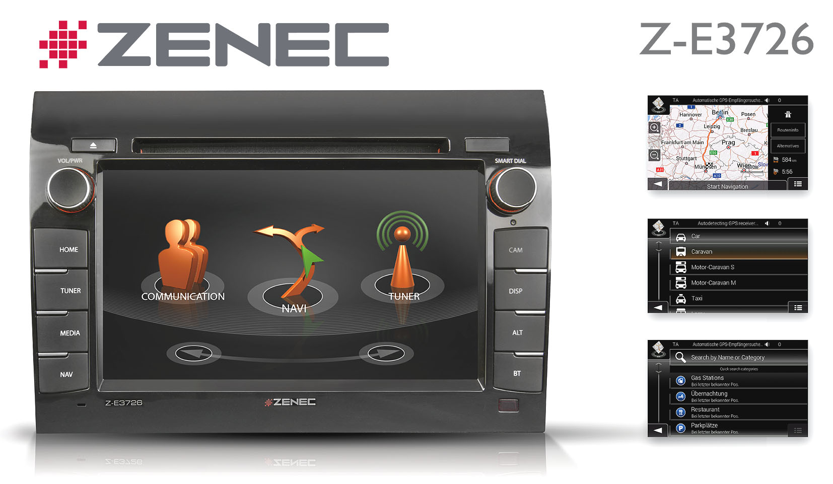 ZENEC Z-E3726 Multimedia-Navi für Fiat Ducato, Citroen Jumper und Peugeot Boxer ZENEC Z-E3726 Multimedia-Navi für Fiat Ducato, Citroen Jumper und Peugeot Boxer