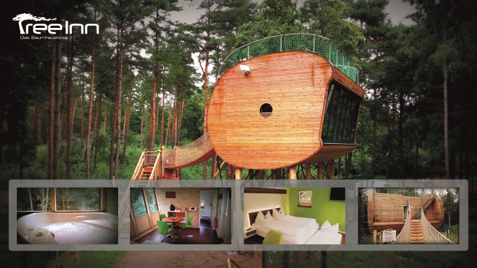 Zweites Baumhaus des Baumhaushotels Tree Inn im Wolfcenter Dörverden.