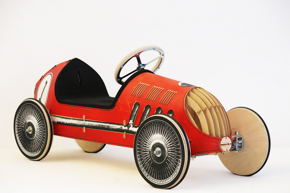 Holz-Rutschauto flink, pimp! Design 