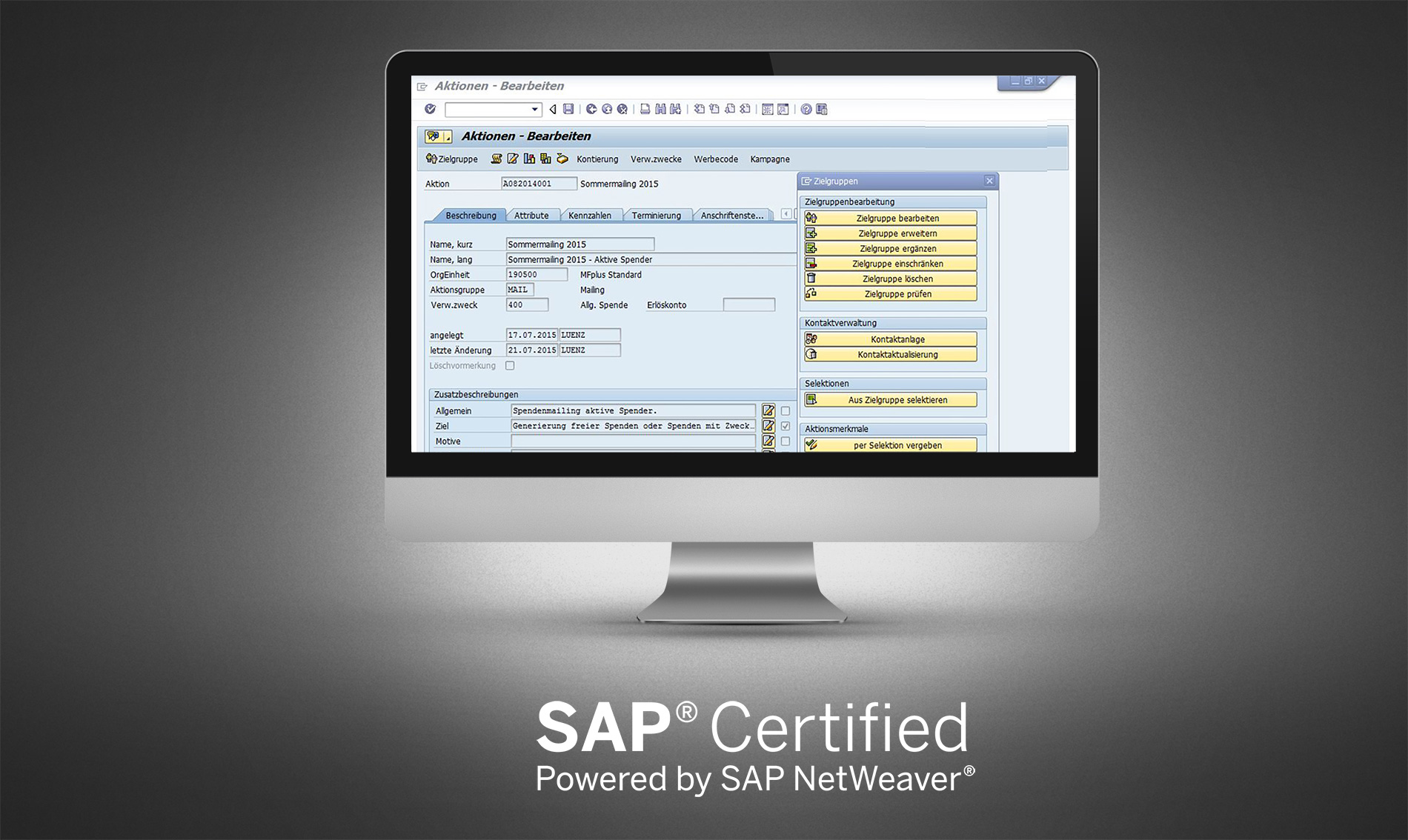 GRÜN MFplus, die SAP-Lösung der GRÜN Software AG, erhält SAP-Zertifizierung GRÜN MFplus, die SAP-Lösung der GRÜN Software AG, erhält SAP-Zertifizierung