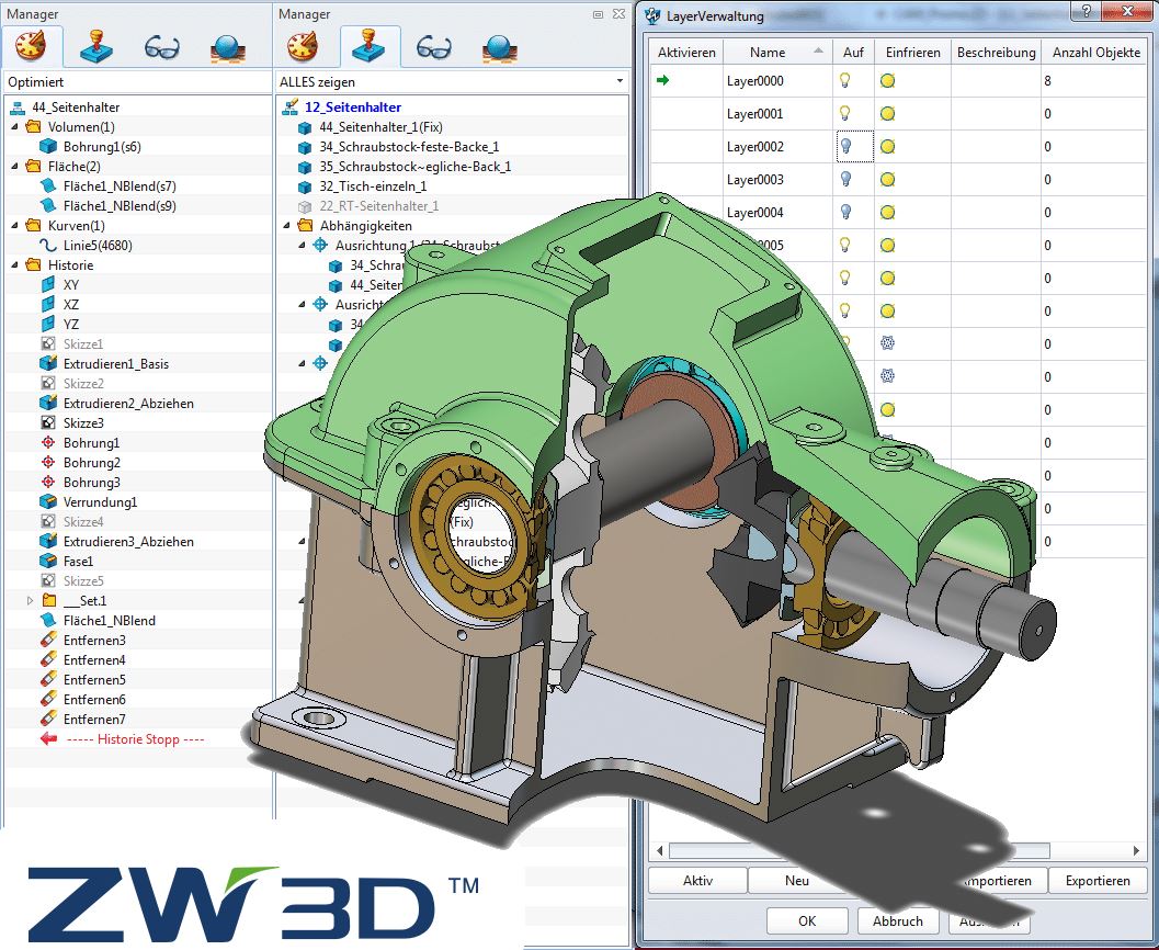 ZW3D CAD/CAM 2015 - Hybrid 3D Konstruktionen ZW3D CAD/CAM 2015 - Hybrid 3D Konstruktionen
