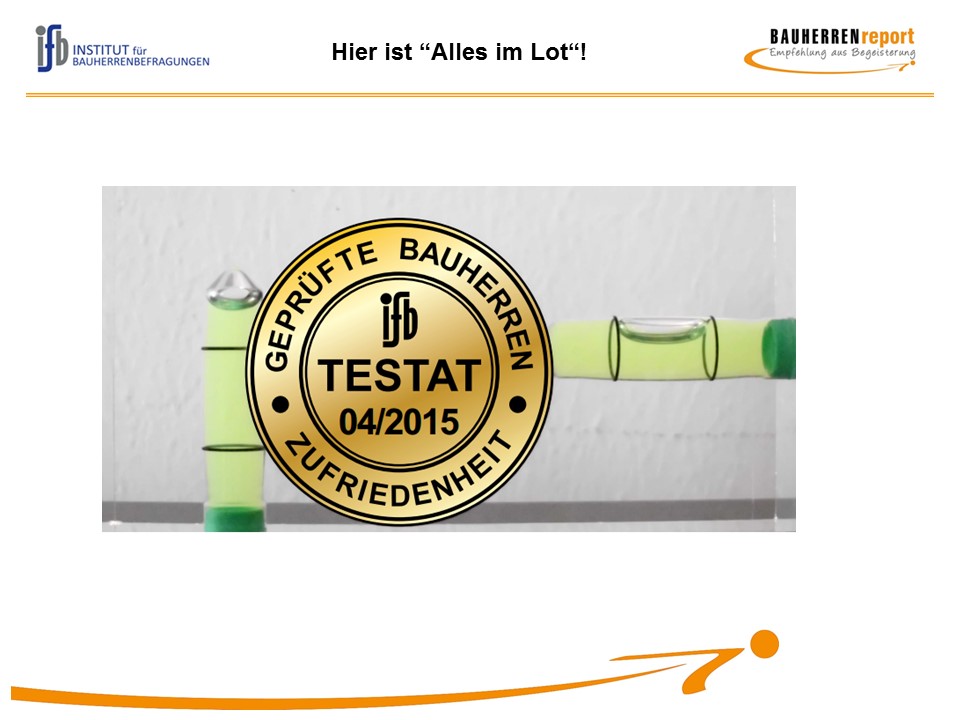 Vertrauenssiegel des ifb Institutes für Bauherrenbefragungen