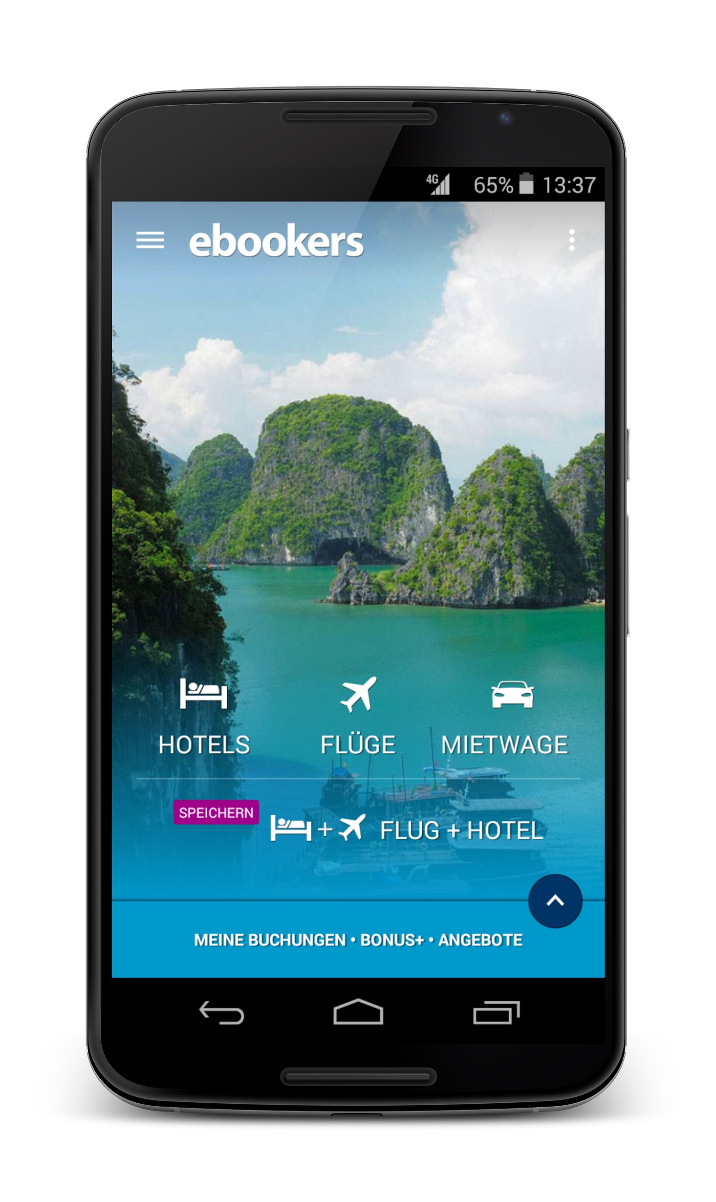 Mit der neuen ebookers Reise-App lassen sich Flug und Hotel bequem als Kombi-Reise buchen. Mit der neuen ebookers Reise-App lassen sich Flug und Hotel bequem als Kombi-Reise buchen.