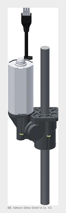 Der Linearantrieb mit Getriebemotor ist ausgelegt auf das stufenlose Heben von Lasten bis zu 200 kg. Der Linearantrieb mit Getriebemotor ist ausgelegt auf das stufenlose Heben von Lasten bis zu 200 kg.