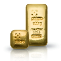 philoro Goldbarren 1 oz und 100 g gegossen philoro Goldbarren 1 oz und 100 g gegossen