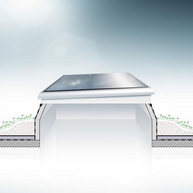 Erster wärmebrückenfreier Metall-Aufsetzkranz für Lichtkuppeln: der JET-ISO-THERM-AK. Erster wärmebrückenfreier Metall-Aufsetzkranz für Lichtkuppeln: der JET-ISO-THERM-AK.