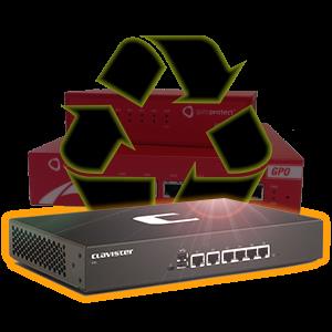 Die Clavister Replace Red-Aktion, vorne die Clavister E80 Die Clavister Replace Red-Aktion, vorne die Clavister E80