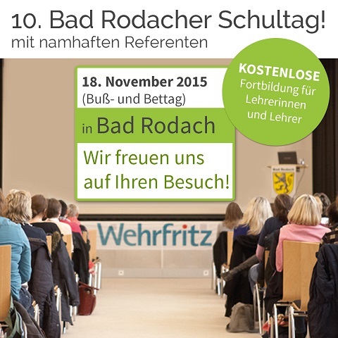 Am 18. November 2015 lädt die Wehrfritz GmbH zur kostenfreien Lehrer(innen) - Weiterbildung ein.