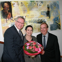 Bereichsleiter Egbert Bronstering (l.), Eva Gras-Hessling, Vorstandsvorsitzender Reinhard Schlottbom Bereichsleiter Egbert Bronstering (l.), Eva Gras-Hessling, Vorstandsvorsitzender Reinhard Schlottbom