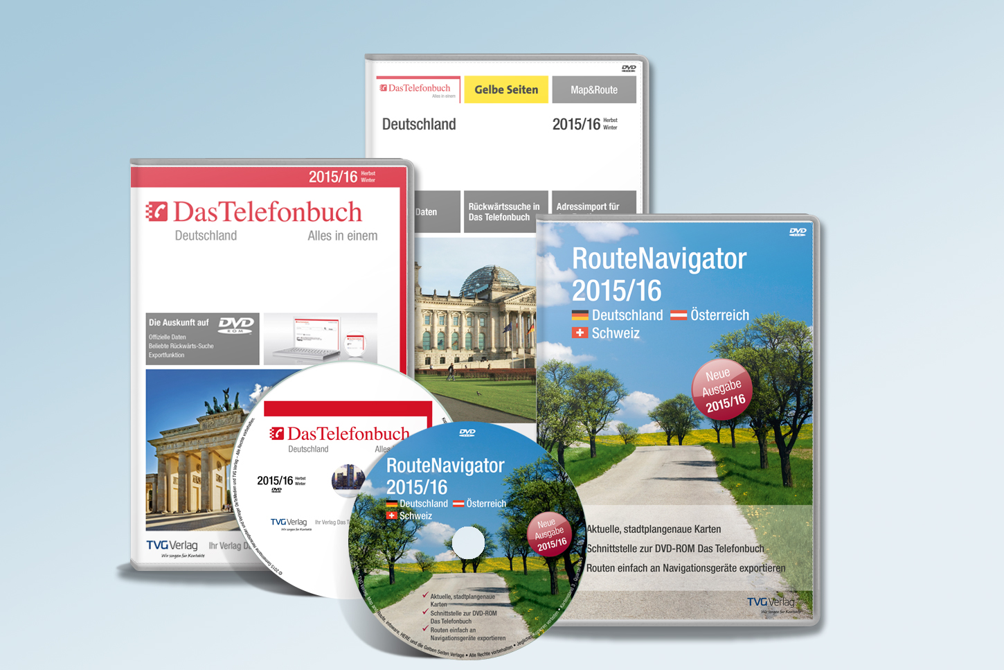 Die aktuellen DVD-ROM Produkte Herbst/Winter 2015/16 vom TVG Verlag sind da. Die aktuellen DVD-ROM Produkte Herbst/Winter 2015/16 vom TVG Verlag sind da.