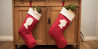 Weihnachtsstiefel mit individueller Silhouette. Weihnachtsstiefel mit individueller Silhouette.