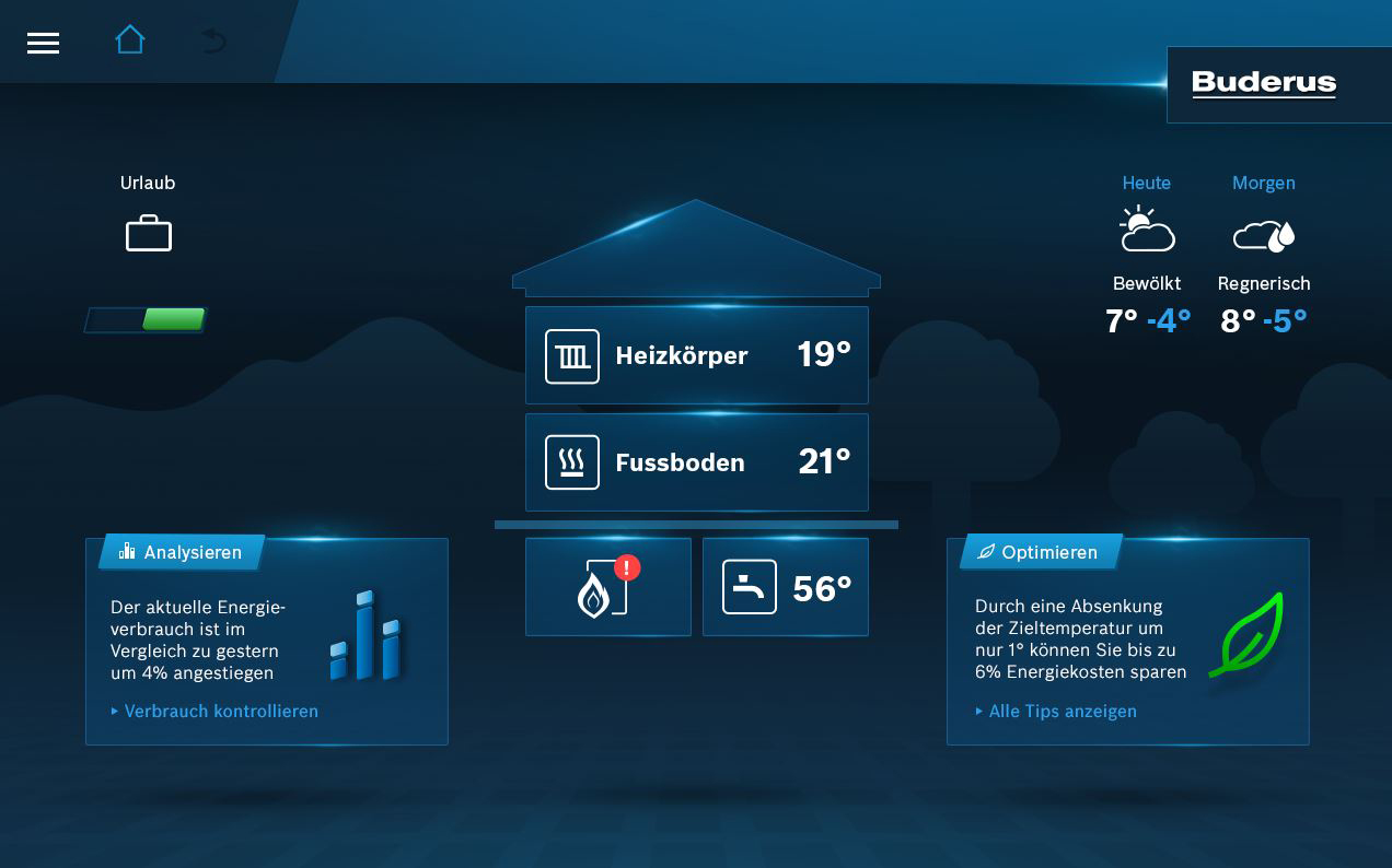 Das Control Center Connect ermöglicht eine komfortable Steuerung und Kontrolle der Heizungsanlage. Das Control Center Connect ermöglicht eine komfortable Steuerung und Kontrolle der Heizungsanlage.