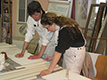 Angehende Restauratoren im Praxisseminar