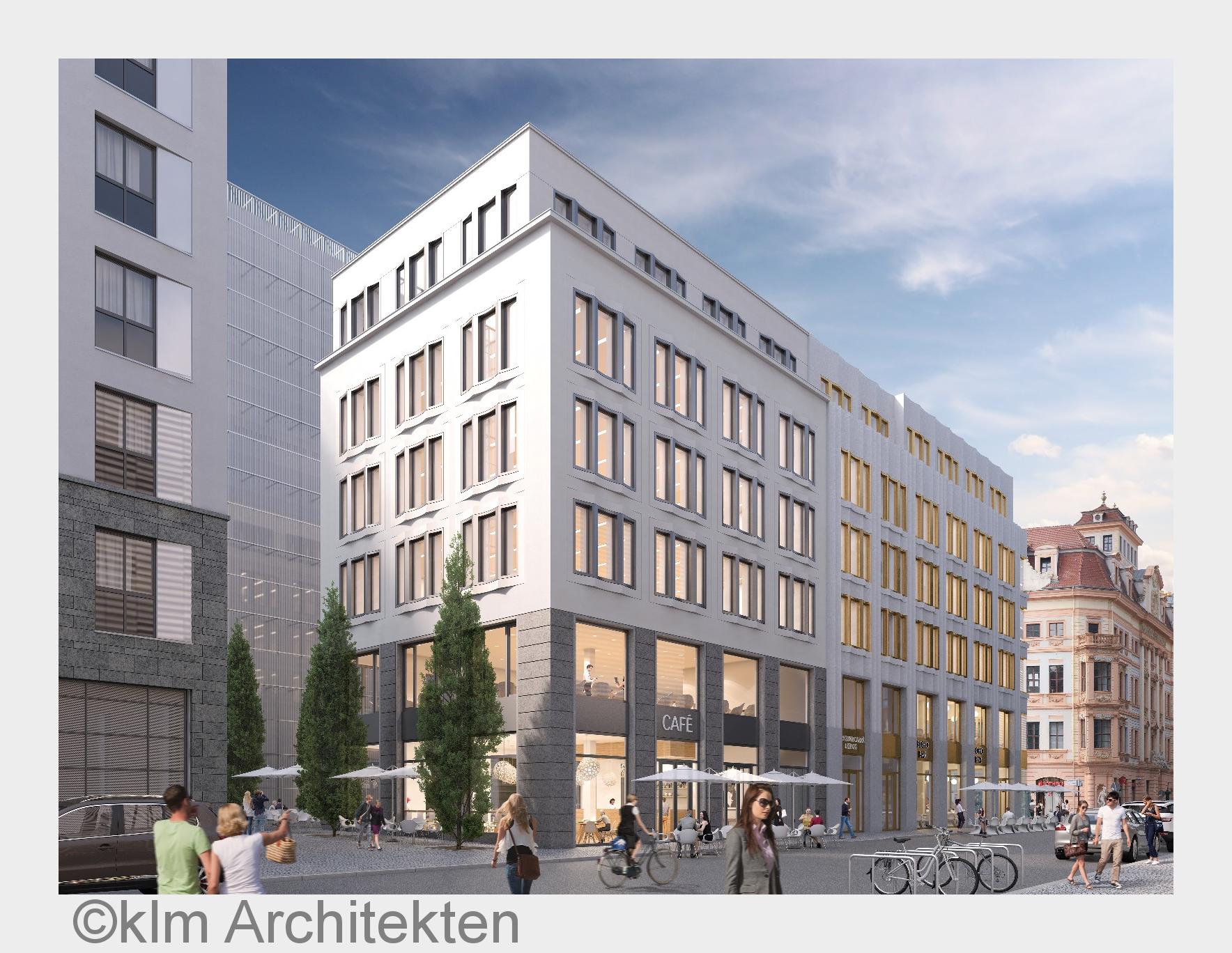 Das BernsteinCarréam Brühl Ecke Katharinenstraße entsteht ab 2016. (Bildquelle: klm Architekten)