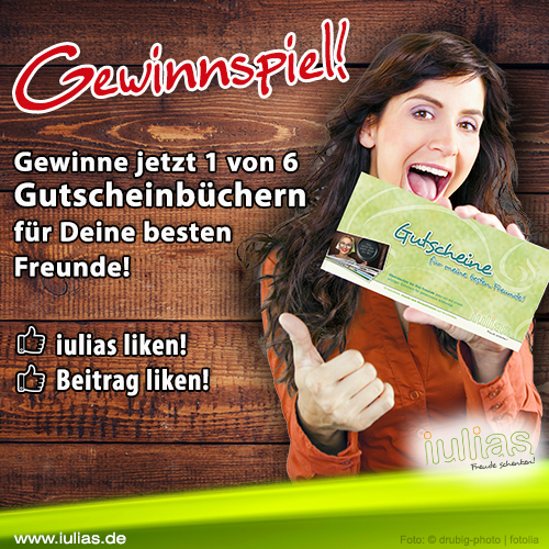 Auf Facebook läuft das Gewinnspiel um sechs Gutscheinbücher von iulias.de bis 30.10.2015, 12:00 Uhr.