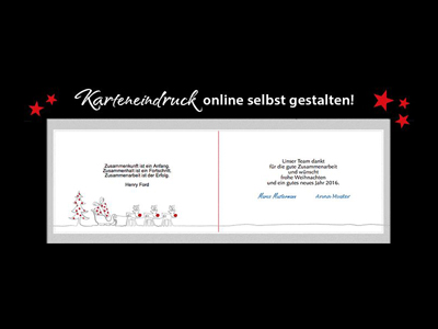 Weihnachtskarten mit hochwertigen Veredelungen Weihnachtskarten mit hochwertigen Veredelungen