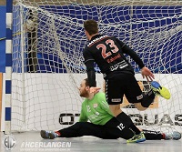 (c) Sportfoto Zink, Fuerth: Ole Rahmel mit 8 Treffern erfolgreichster Werfer des HC Erlangen (c) Sportfoto Zink, Fuerth: Ole Rahmel mit 8 Treffern erfolgreichster Werfer des HC Erlangen