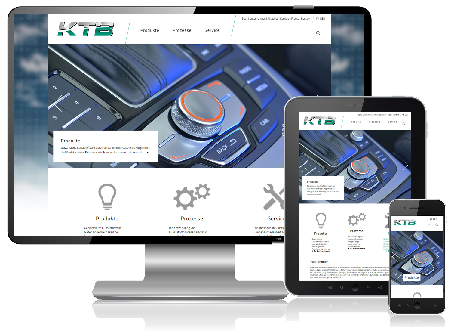 Auf Desktop, Tablet und Smartphone optimal präsent: www.ktbernt.de
