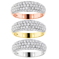 Diamantringe Pavee mit je 1.52 Karat Diamanten in 585er Gelbgold, Weißgold oder Rosegold Diamantringe Pavee mit je 1.52 Karat Diamanten in 585er Gelbgold, Weißgold oder Rosegold