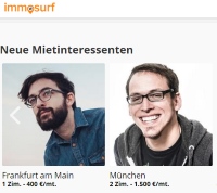 Mieterprofile bem Wohnungsportal Immosurf