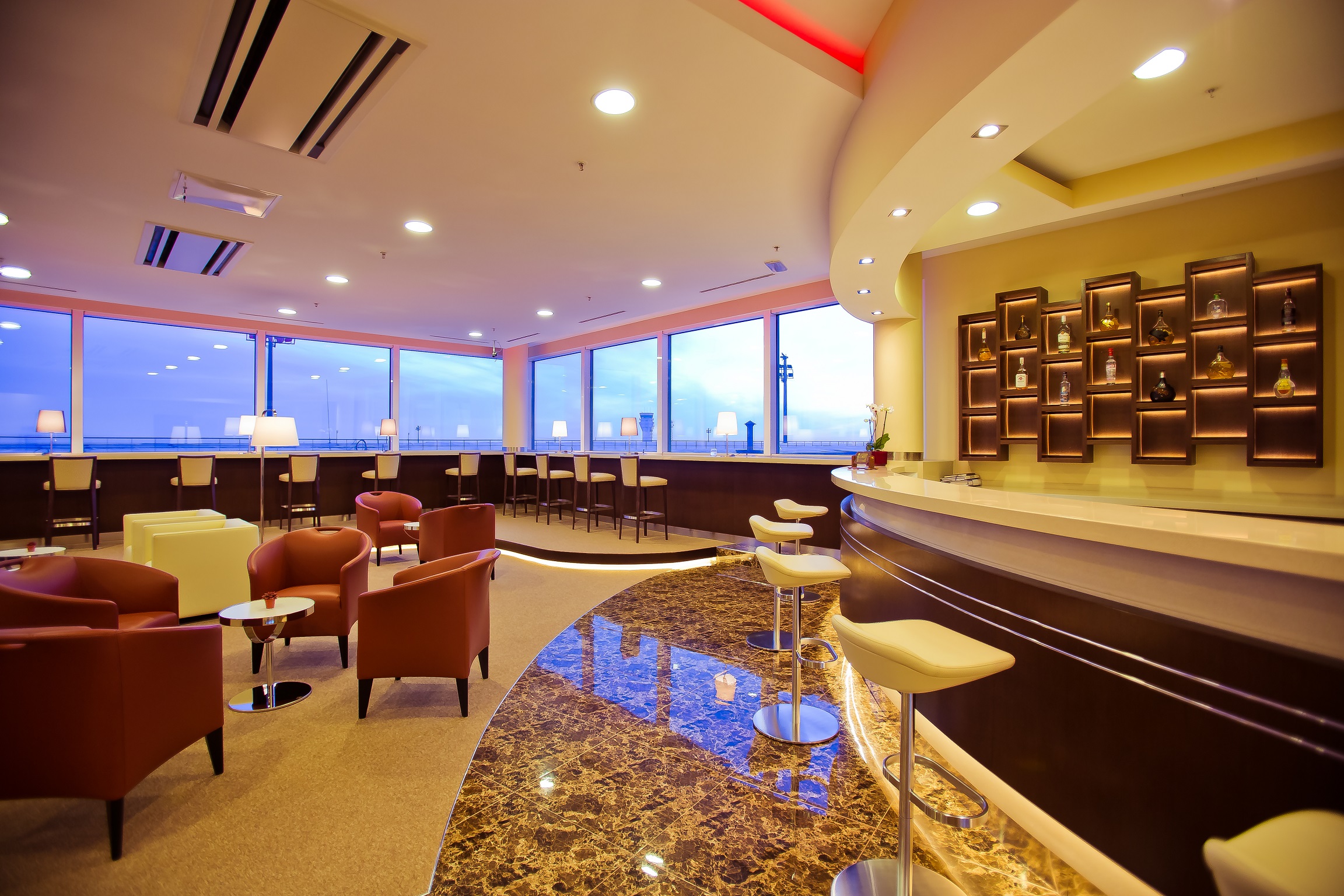 Die Shanyrak-Lounge von Air Astana am Flughafen von Astana Die Shanyrak-Lounge von Air Astana am Flughafen von Astana