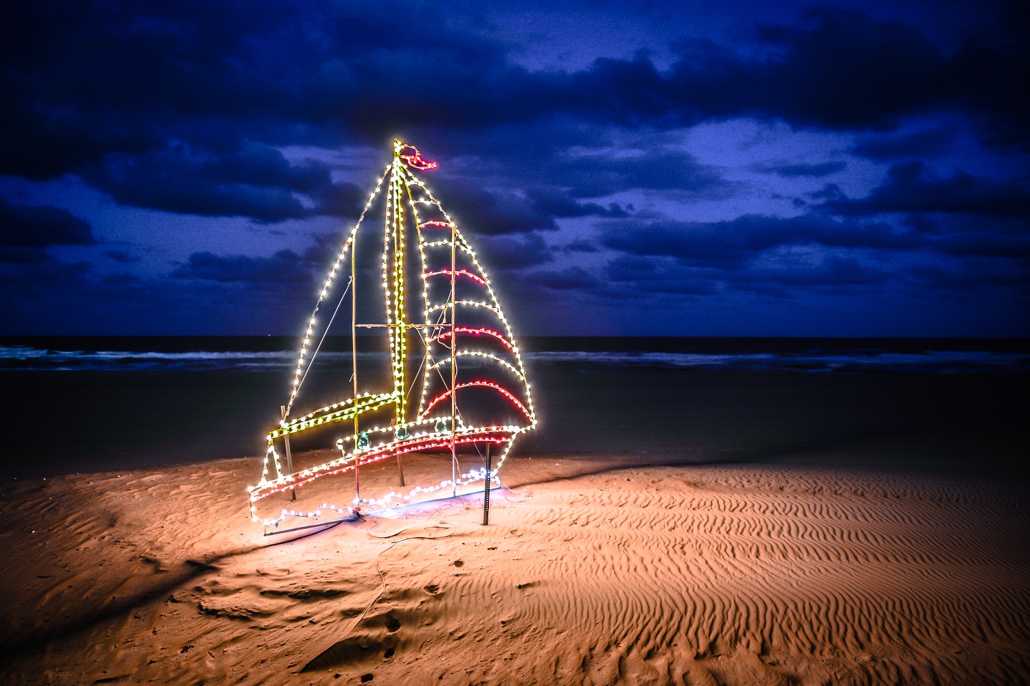 Lichtermotiv am Strand von Virginia Beach Lichtermotiv am Strand von Virginia Beach