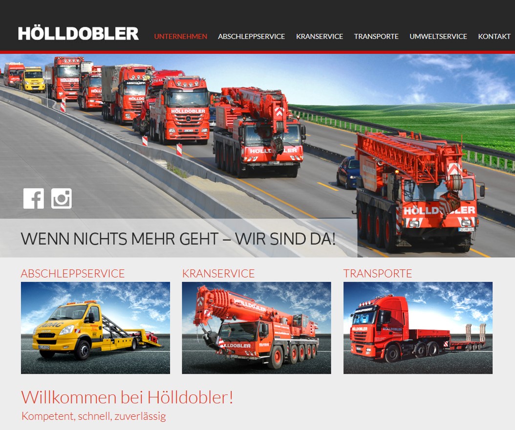 Die neue Website www.hoelldobler.com mit spektakulären Einsatzbildern Die neue Website www.hoelldobler.com mit spektakulären Einsatzbildern
