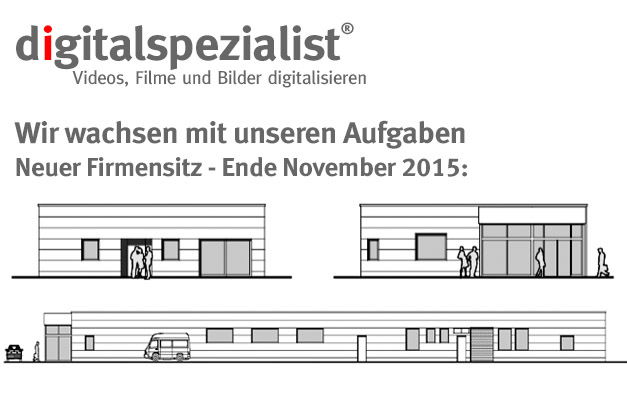 Neuer Firmensitz - digitalspezialist - Videos, Filme und Bilder digitalisieren Neuer Firmensitz - digitalspezialist - Videos, Filme und Bilder digitalisieren