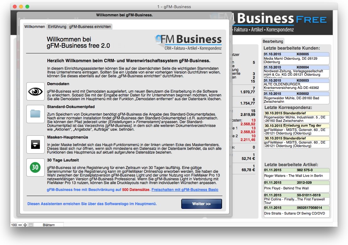 Freeware-Warenwirtschaft gFM-Business free 2.0 mit neuen Funktionen.