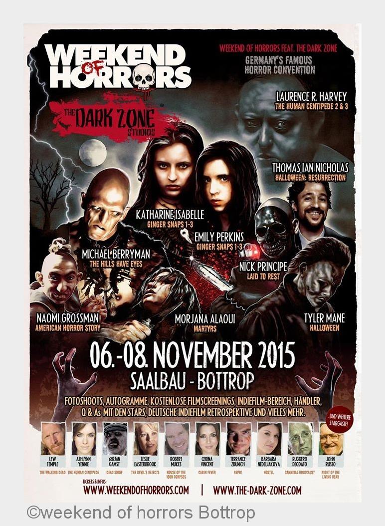 Weekend of horrors Saalbau Bottrop 06.08.11.2015 (Bildquelle: weekend of horrors Bottrop)