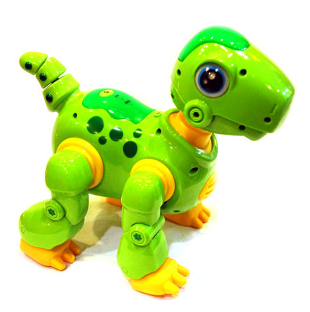 Der Spielzeug-Dino reagiert auf sprachliche Kommandos. Foto: Amwell Toys Industrial Ltd Der Spielzeug-Dino reagiert auf sprachliche Kommandos. Foto: Amwell Toys Industrial Ltd