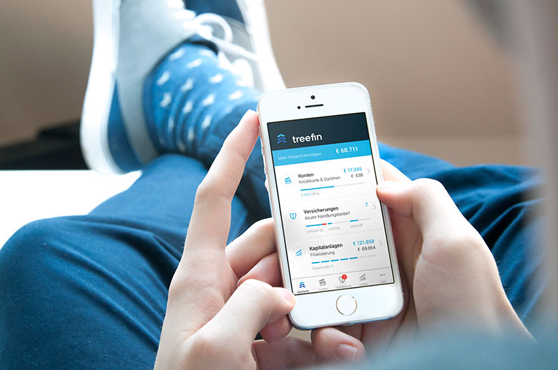 Übersicht der eigenen Konten in der treefin App. Übersicht der eigenen Konten in der treefin App.